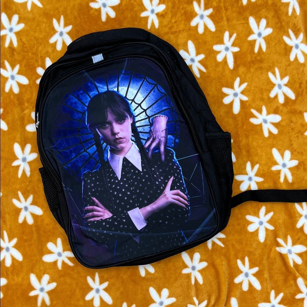 Wednesday Addams Jenna Ortega Black Graphic Backpack Women's Kids Girls
